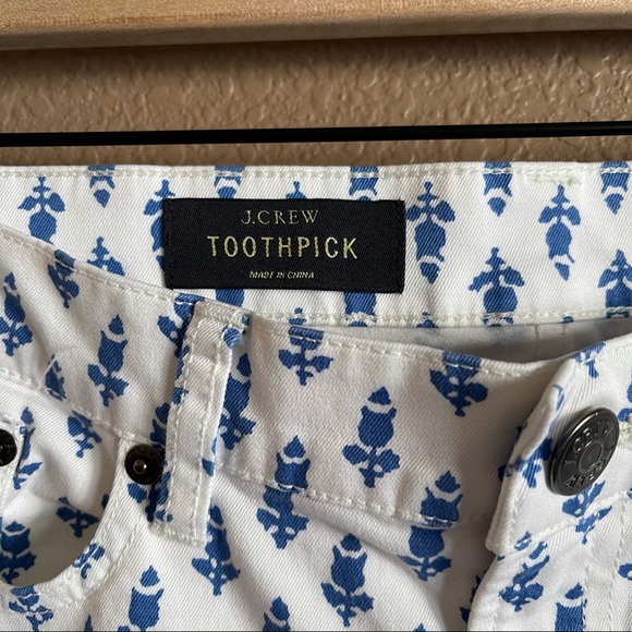 J. Crew Denim - J.Crew Toothpick Ankle Thistle Print Jeans Size 29